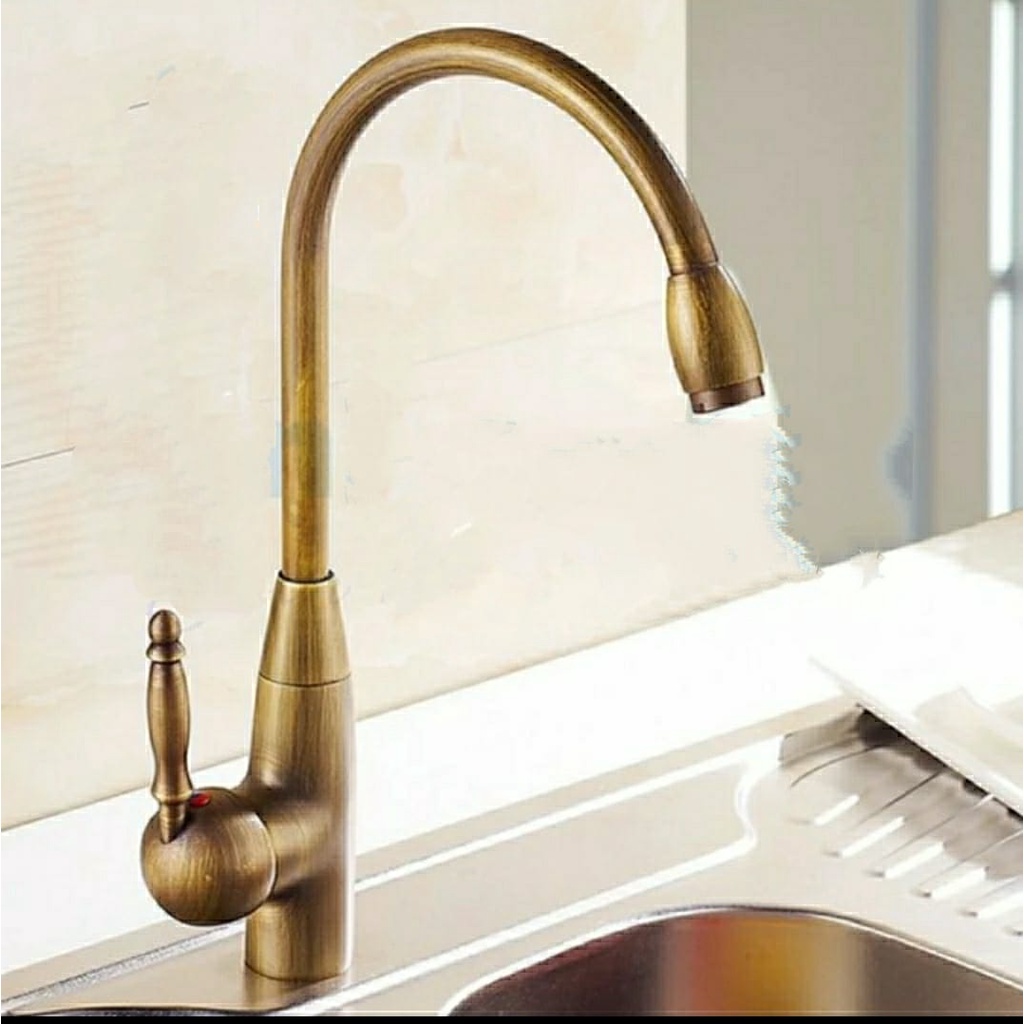 Jual Keran sink panas dingin GOLD matte FG12 Keran dapur angsa | Shopee