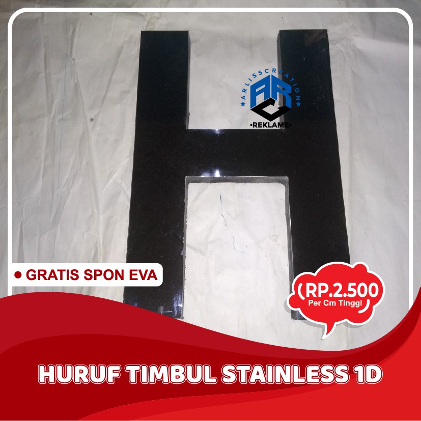 Jual HURUF TIMBUL STAINLESS MIRROR D LAPIS SPON EVA AKRILIK TIMBUL LAYER DI INDRAMAYU