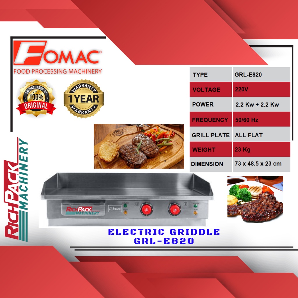 Jual Fomac GRL-E820 Electric Griddle Machine Mesin Pemanggang Steak ...