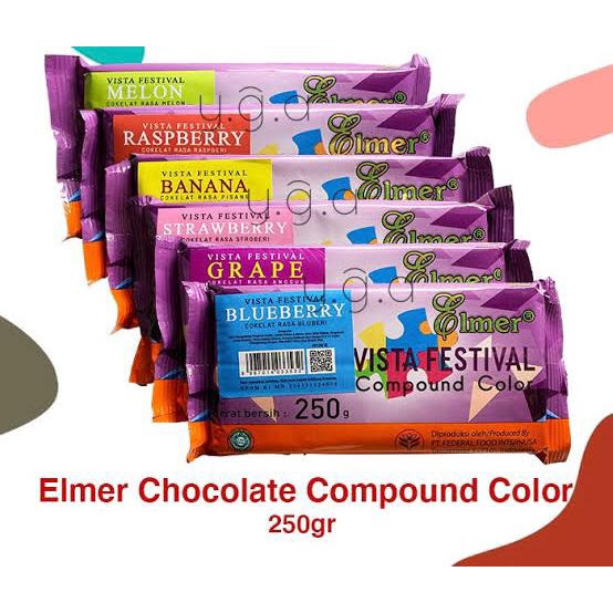 Jual Elmer Chocolate Compound Colour 250gr / Coklat Blok Warna 250gr