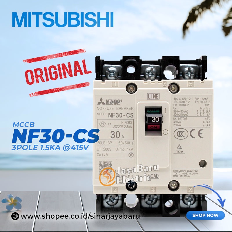 Jual MCCB NFB MITSUBISHI NF30-CS NF30CS 3P 5A 10A 15A 20A 30A | Shopee ...