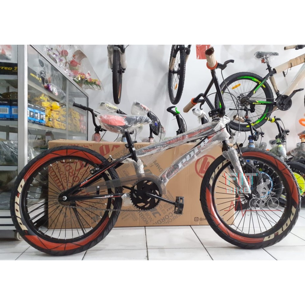 Jual SEPEDA BMX POLO 20 INCH MERAH BAN TEBAL JUMBO 3.0 ANAK COWOK ...