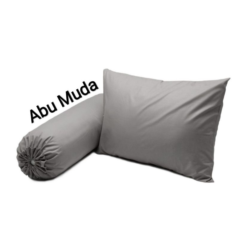 Jual Sarung bantal dan guling polos warna abu muda isi 2 pc | Shopee ...