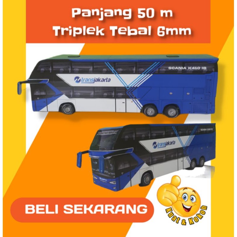 Jual Miniatur Bus TRANS JAKARTA New Avante Super Double Decker Panjang ...