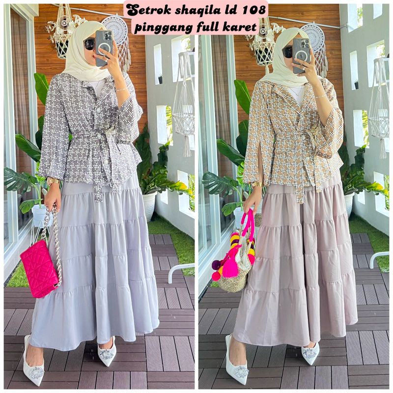 Jual Setcel shaqila premium/setelan rok / setelan blazer | Shopee Indonesia