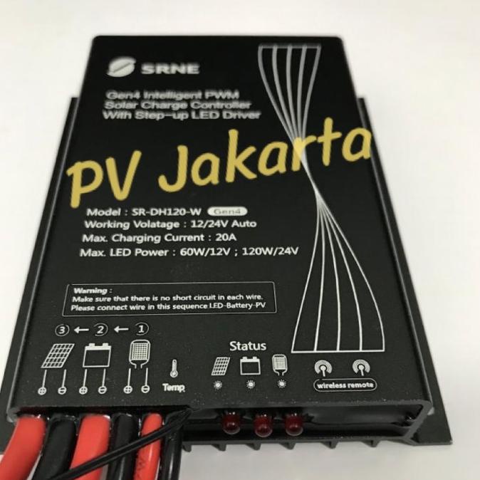 Jual Srne Sr-Dh120-W 20A Pwm Solar Charge Controller Led Driver (Pju ...