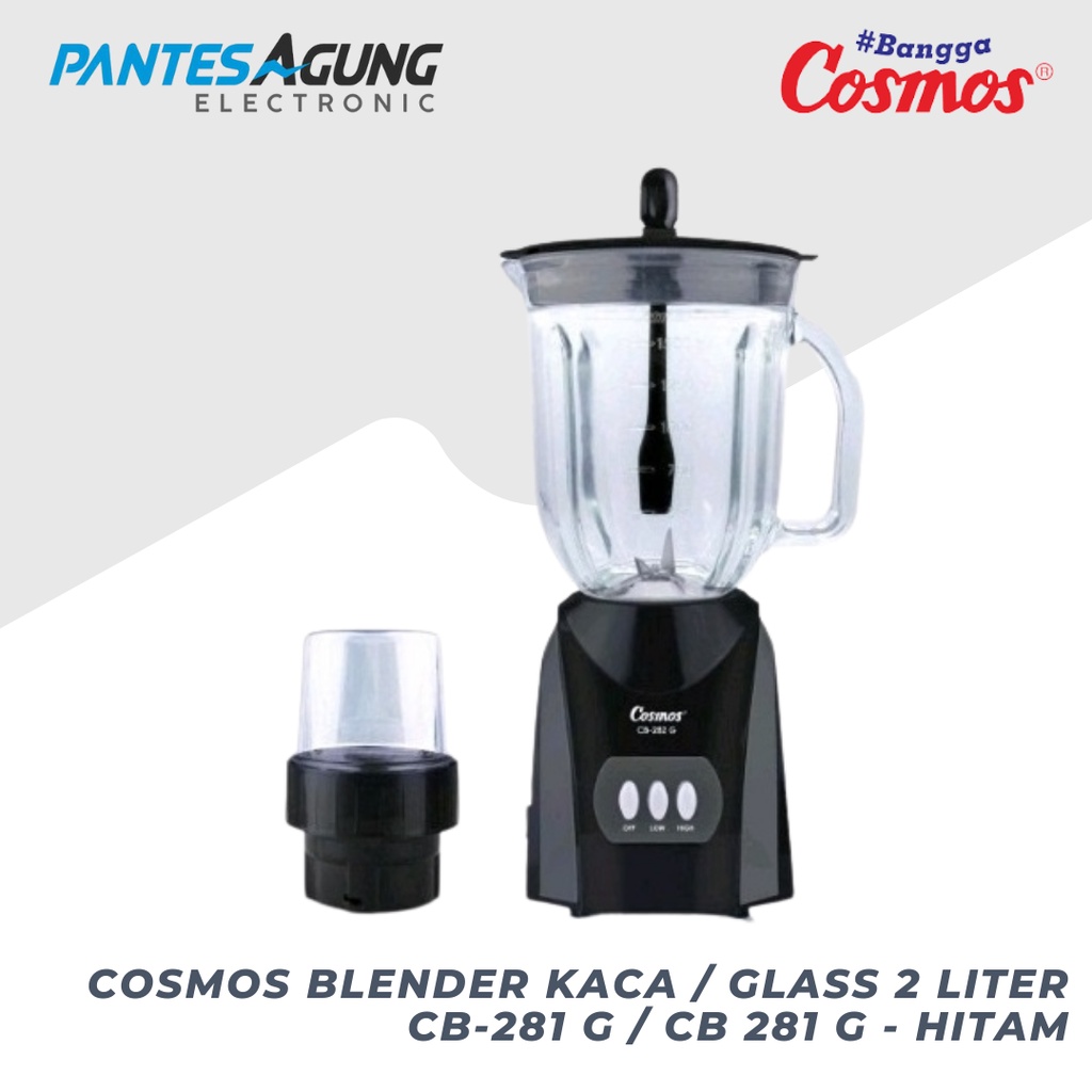 Jual Cosmos Blender Kaca / Glass 2 Liter CB-281 G / CB 281 G - Hitam ...