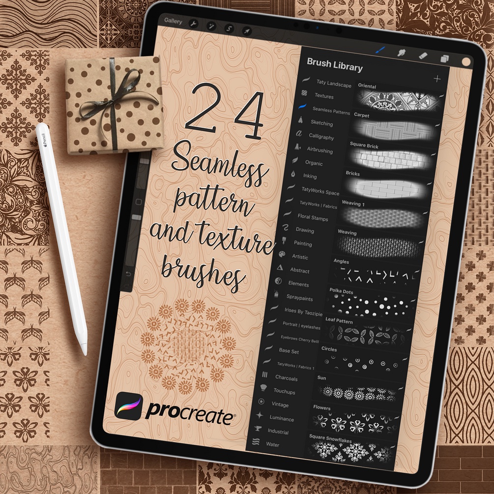 Jual Procreate Brush - Seamless Pattern & Texture Brushes | Shopee ...