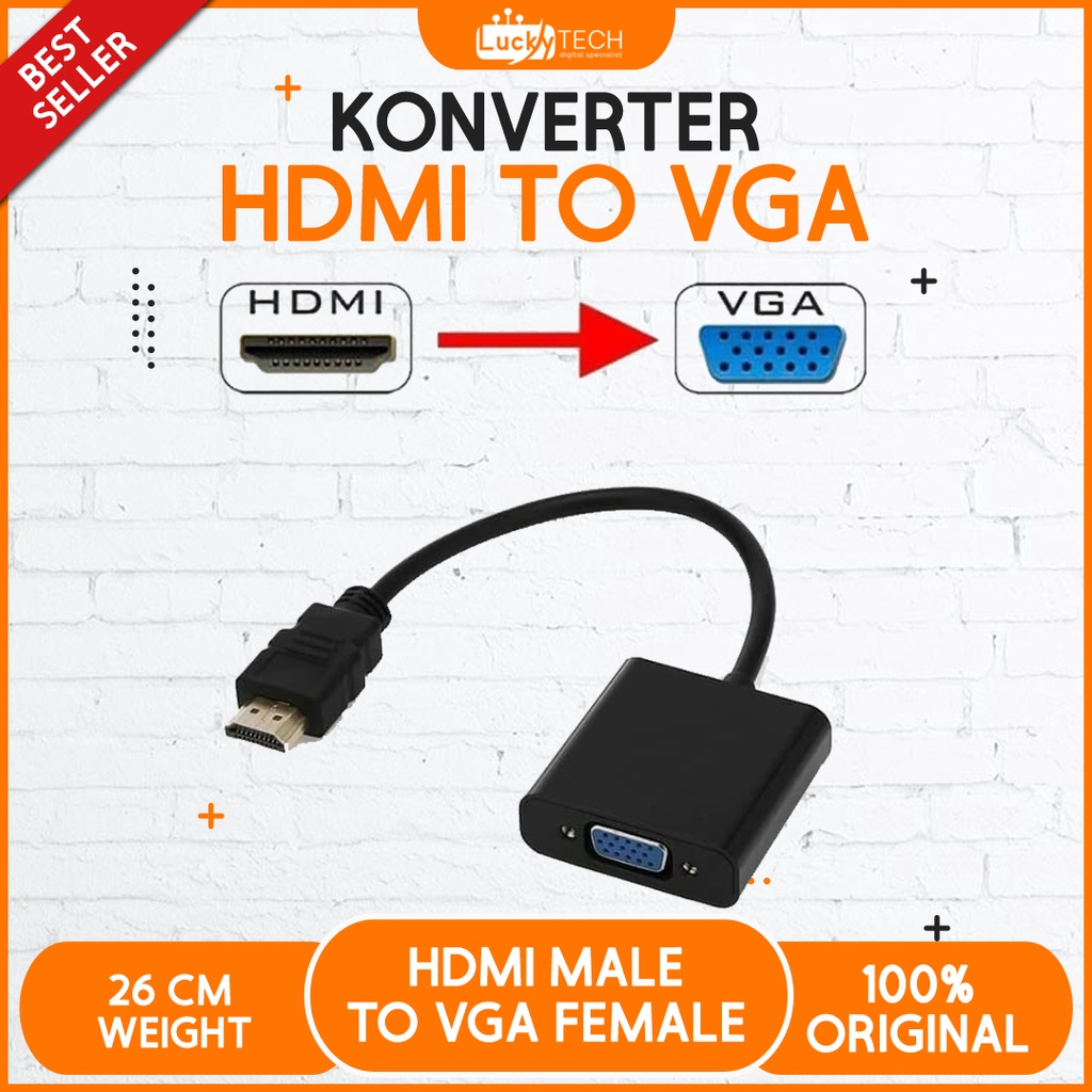 Jual Konversi HDMI Standard Male To VGA Female Converter Untuk STB Ke