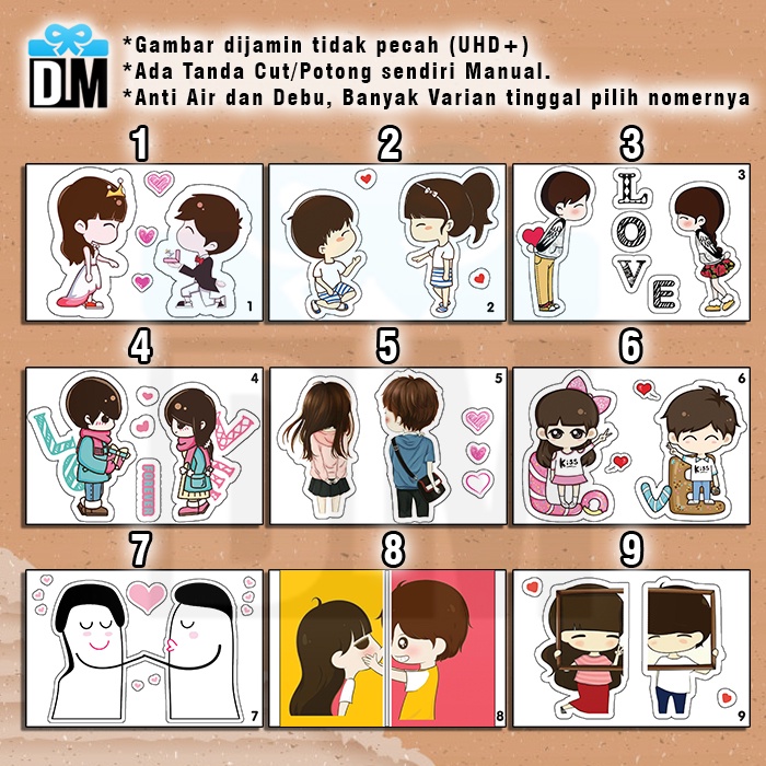 Jual Sticker Couple Stiker Casing Case Pasangan Pacaran Cinta Romantis ...