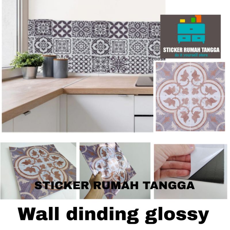 Jual sticker wall dinding bahan glossy mengkilap waterproof | Shopee ...