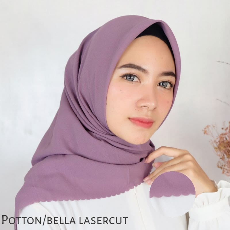 Jual Hijab Segiempat Bella Square Lasercut Jilbab Segi Empat Bella Square Lasercut Kerudung