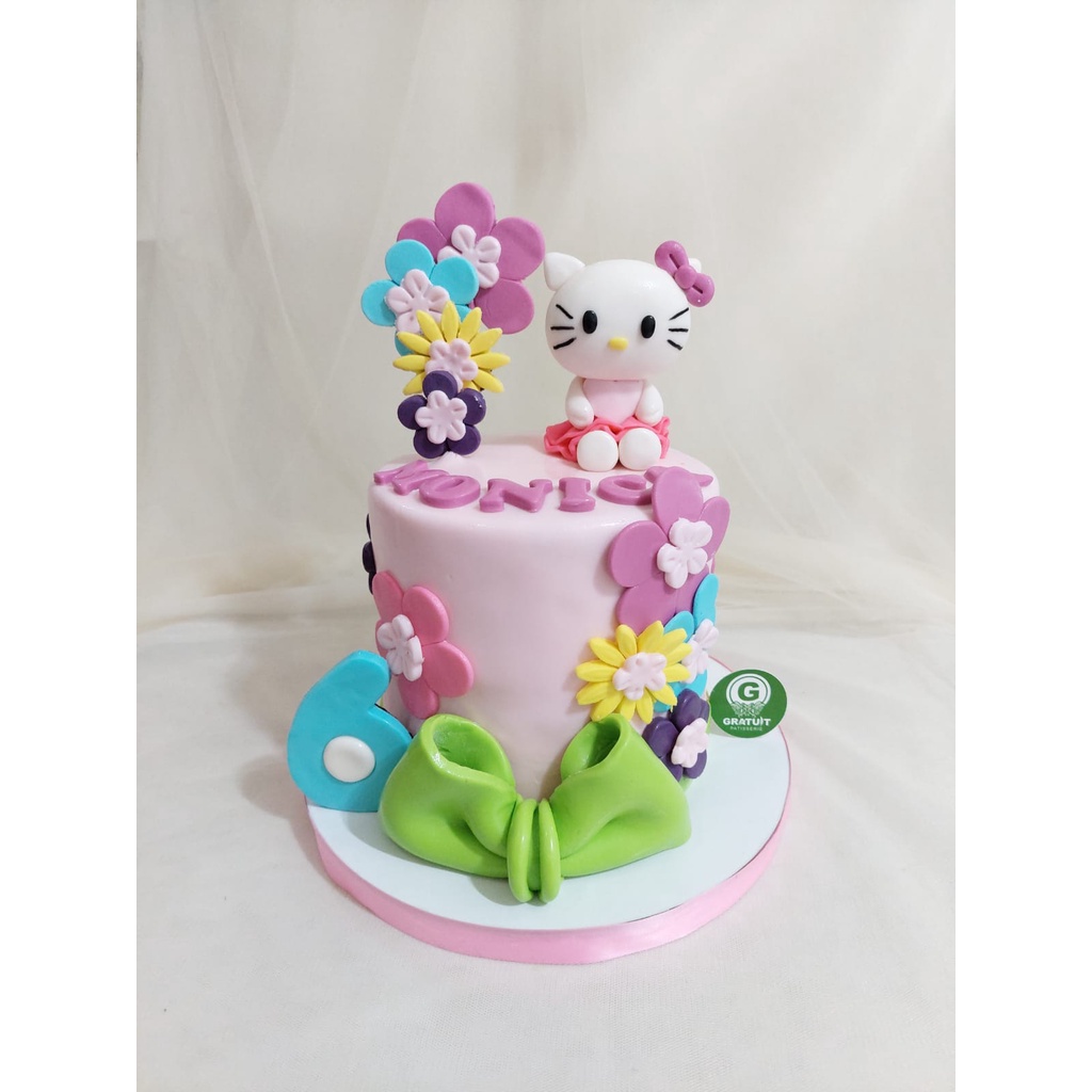 Jual kue ulang tahun hello kitty dobel cake diameter 15cm | Shopee ...