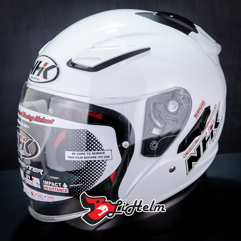 Jual HELM NHK R1 SOLID WHITE | HALF FACE DOUBLE VISOR | ORIGINAL NHK ...