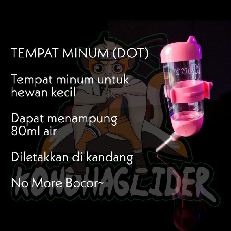 Jual Perlengkapan Sugar Glider Botol Minum 80ml KONOHA GLIDER