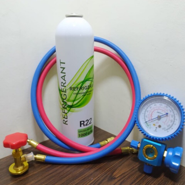 Jual Paket isi refrigrant R22 dengan single manifold glass (90cm ...