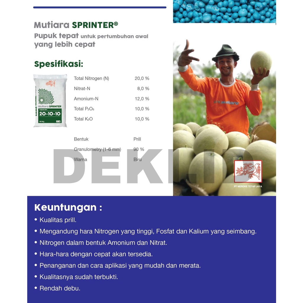 Jual NPK Sprinter 1 Kg Kemasan Pabrik 20-10-10 Pupuk Mutiara Meroke ...