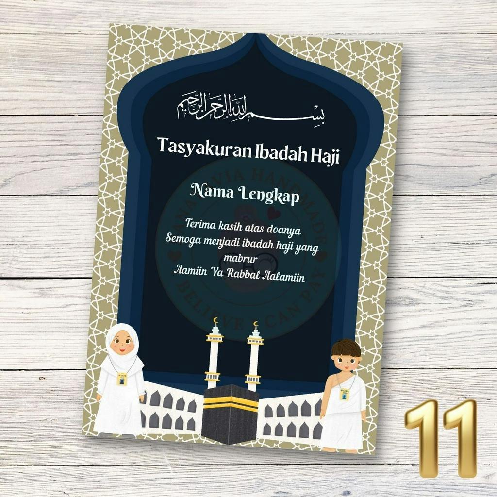 Jual Kartu Ucapan Tasyakuran Haji / Umroh & Stiker Ucapan Tasyakuran