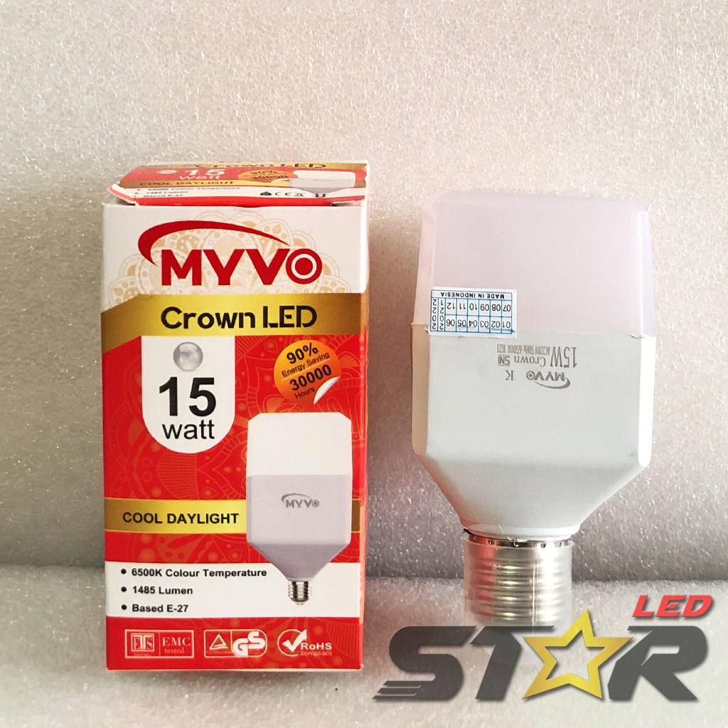 Jual Myvo Crown Led 15w 20w Lampu Bohlam Kotak Desain Unik Murah Hemat