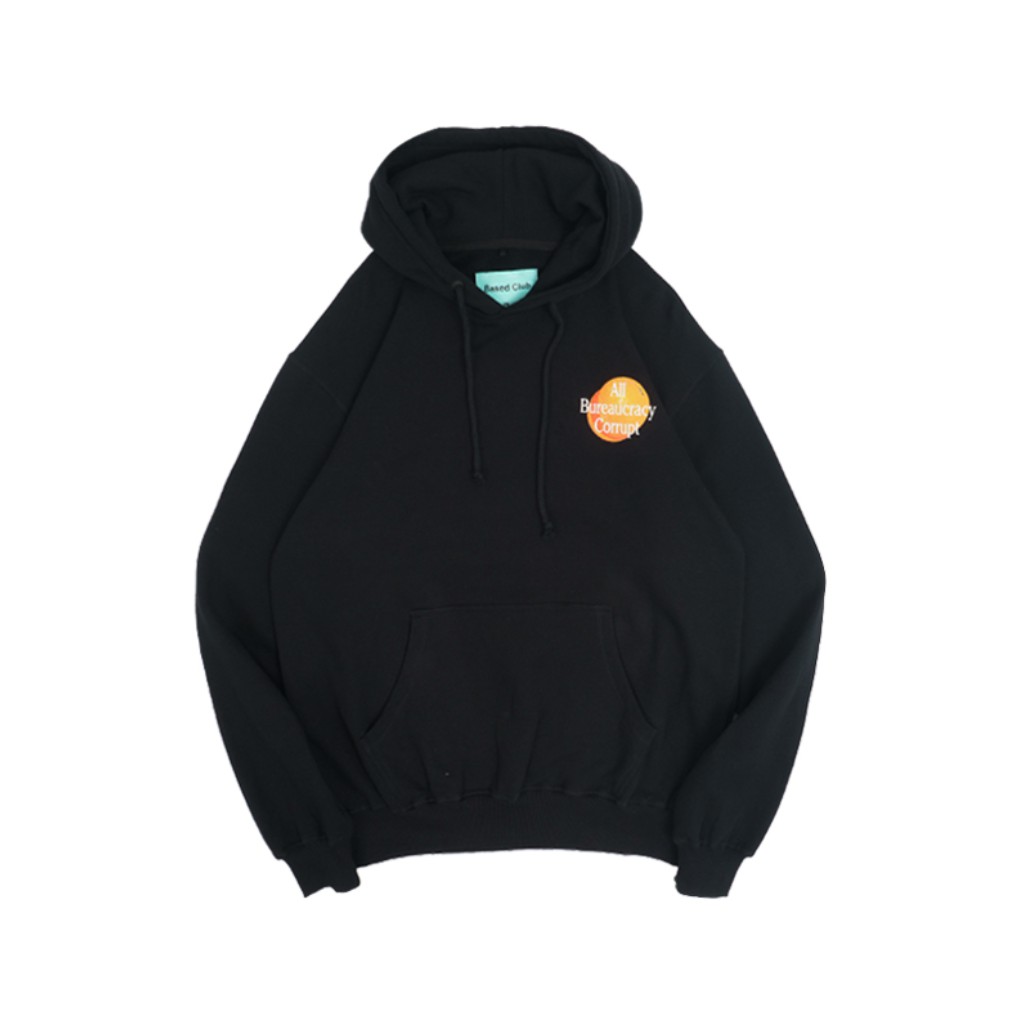 BASED CLUB ORANGE BLACK PULLOVER JAKET HOODIE