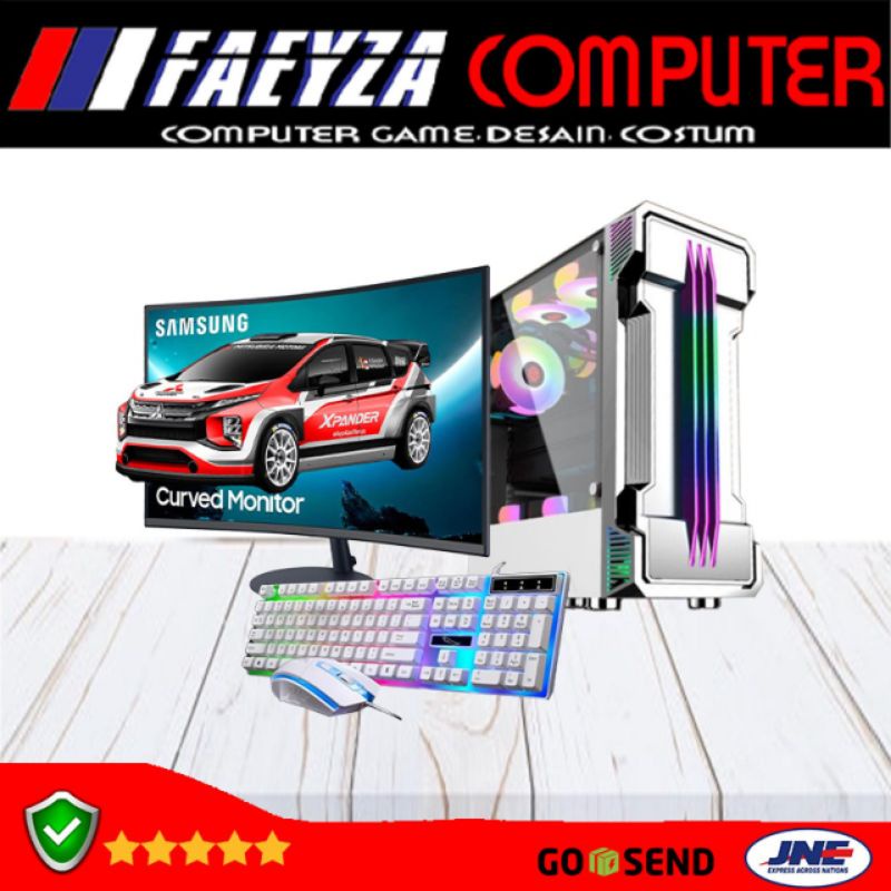 PC Gaming Fullset AMD Ryzen 5 5600G SSD 128GB lengkap LED 24 inc Keyboard Mouse GAMING-image