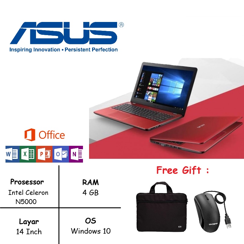 Jual Laptop Asus Vivobook X441M Intel Celeron N5000 Ram 4GB Merah Red ...