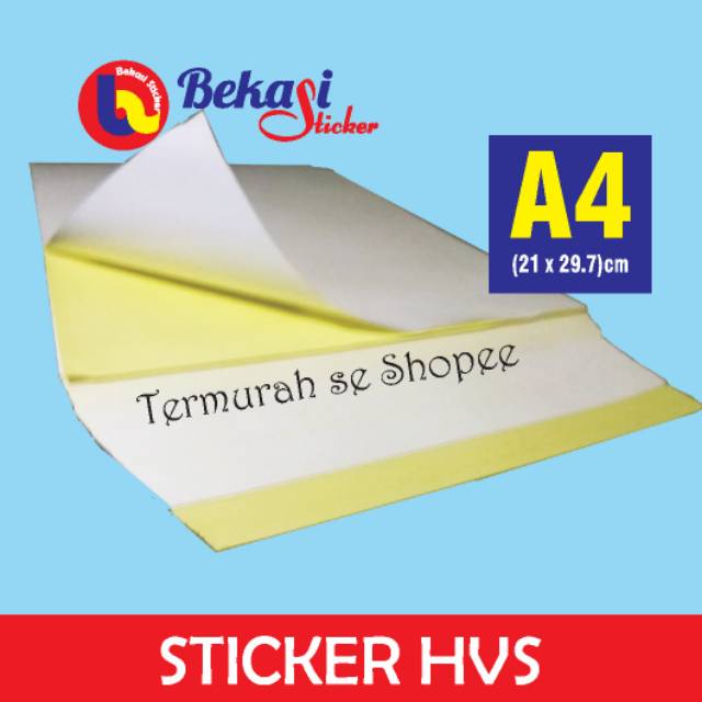 Jual stiker label hvs ( doff) A4 1 pak @ 50 lembar relis kuning ...