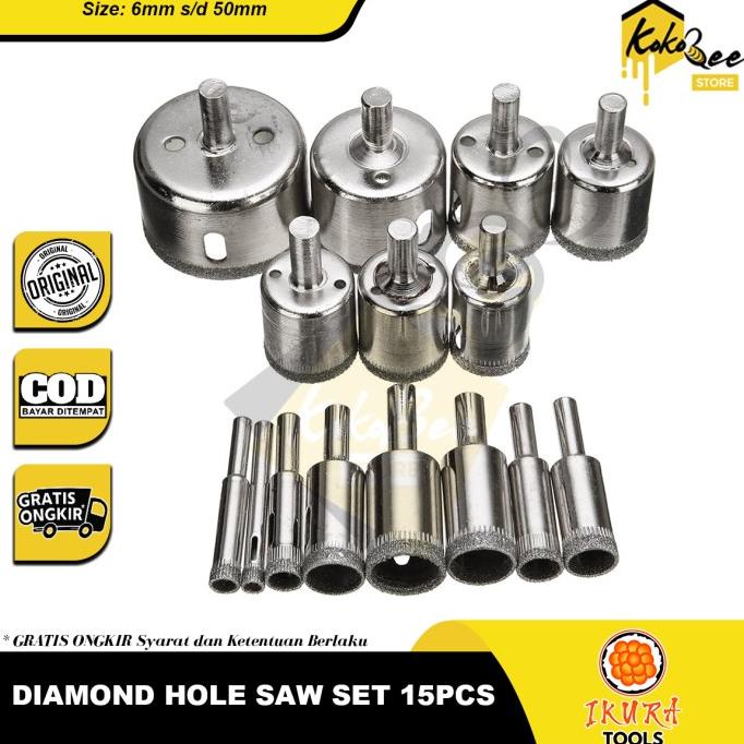 Jual Diamond Holesaw Set Pcs Mata Bor Intan Kaca Keramik Granit