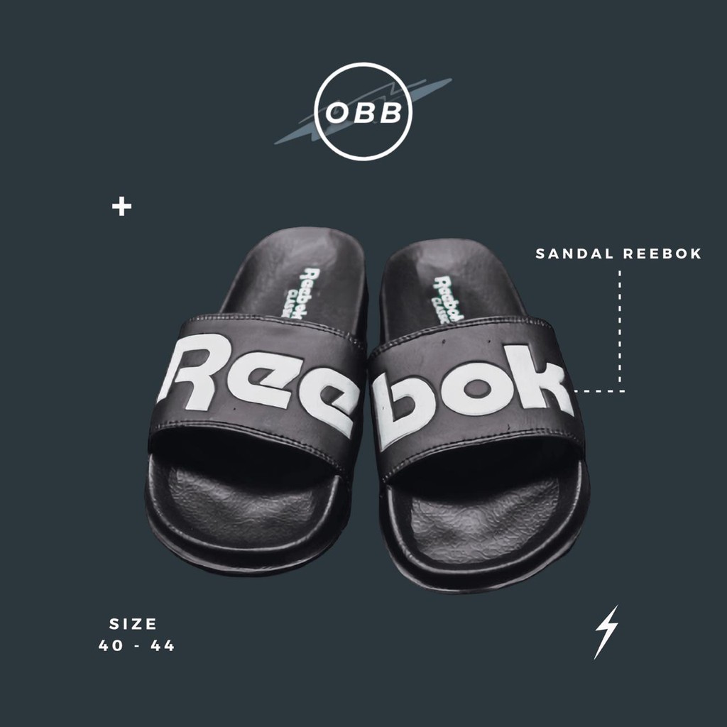 Jual REEBOK SLIDES BLACK LOGO | Shopee Indonesia