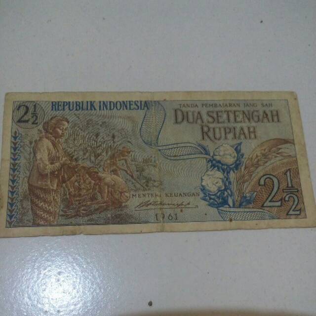 Jual Uang lama 2 1/2 rupiah tahun 1961 | Shopee Indonesia
