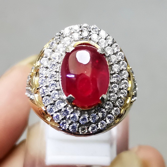 Jual Cincin Batu Merah Delima Natural Ruby Bagus 100% Original | Shopee ...
