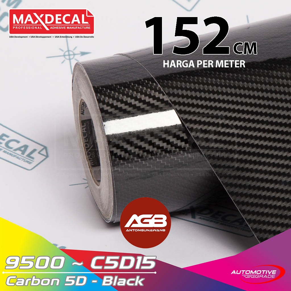 Jual [LEBAR 152CM] Sticker MAXDECAL 9600 Carbon 5D FULL BLACK Skotlet ...