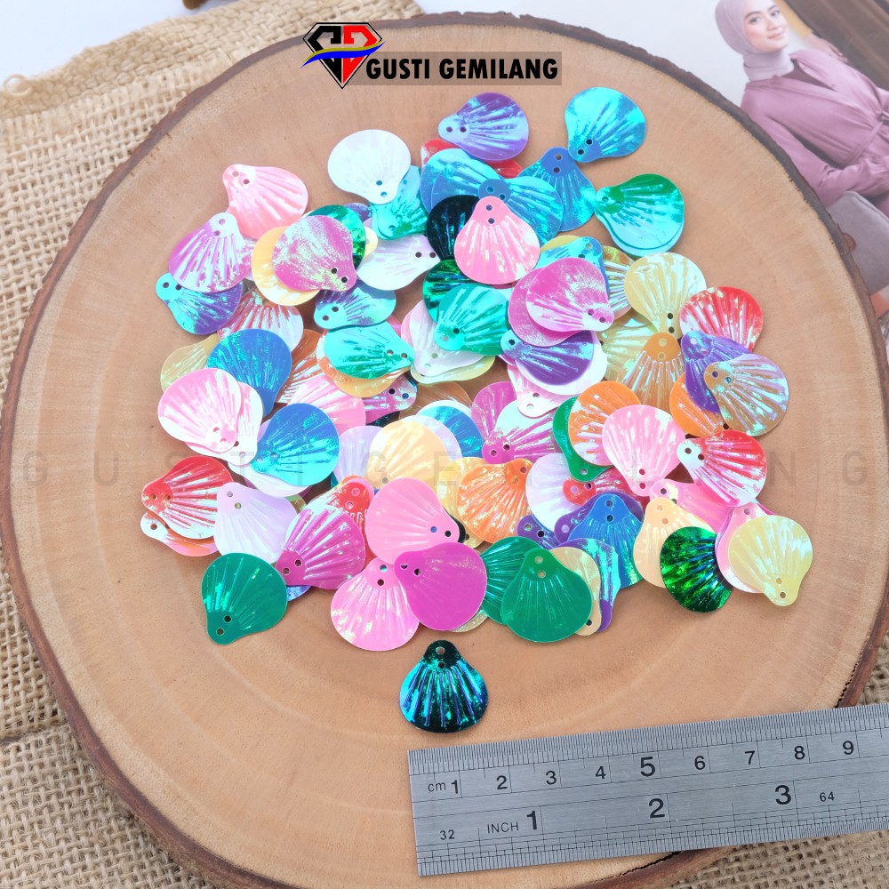 Jual (100pcs) Manik Kerang Akrilik Tipis Bahan Anting Kerang Plastik ...