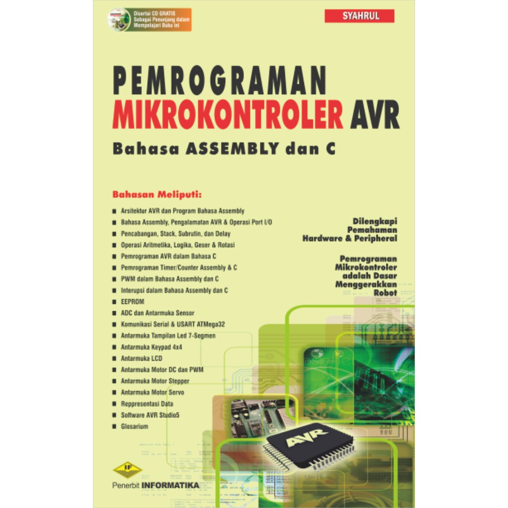 Jual Buku Pemrograman Mikrokontroler Avr Bahasa Assembly Dan C + Cd ...
