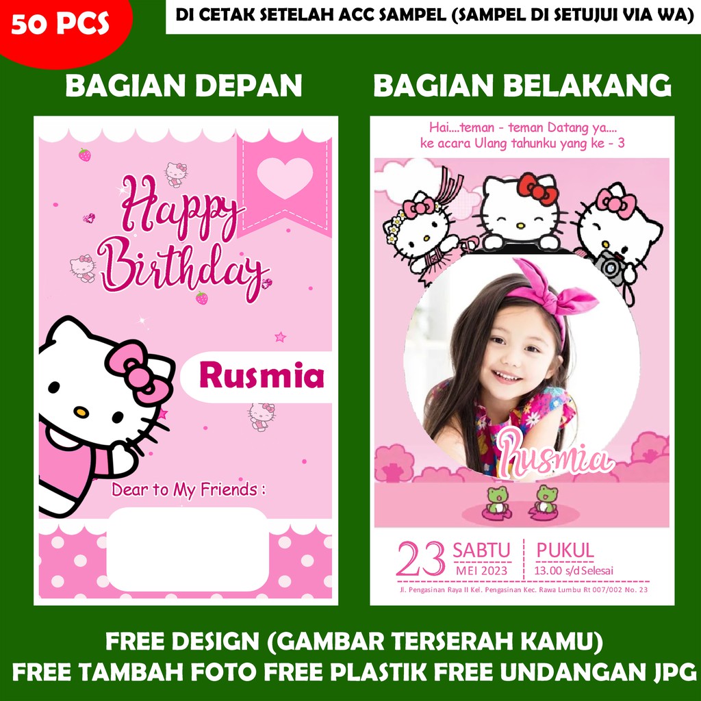 Jual Undangan ulang tahun / undangan ultah / undangan cetak / cetak