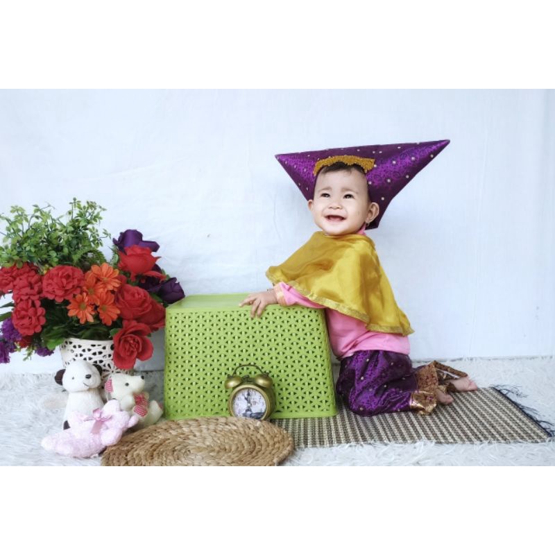 Jual Kostum Baju Adat Minang Pink Songket Ungu Newbornbayianakkostum