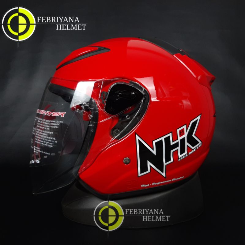 Jual NHK HELM R6 SOLID FIRE RED | NHK R6 SOLID RED | Shopee Indonesia