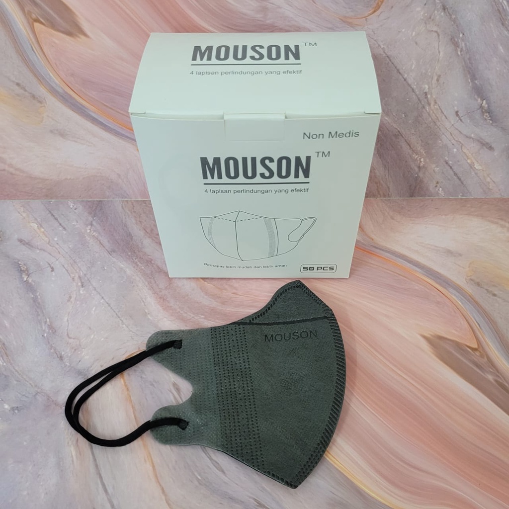 Jual Masker Duckbill Mouson ISI 50pcs Emboss MOUSON 4ply Facemask ...