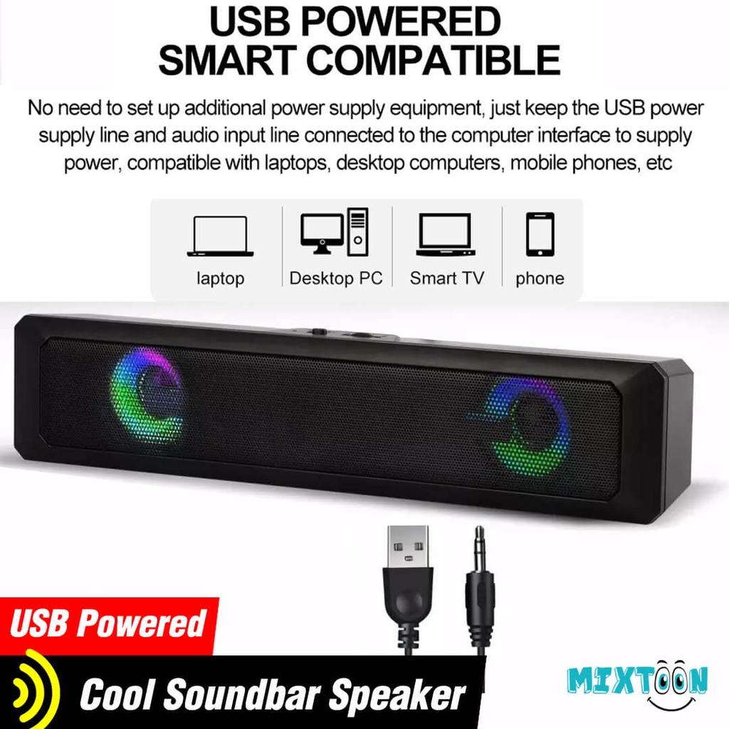 Jual Speaker USB A20 Speker Soundbar Portable Gaming Laptop PC Komputer ...