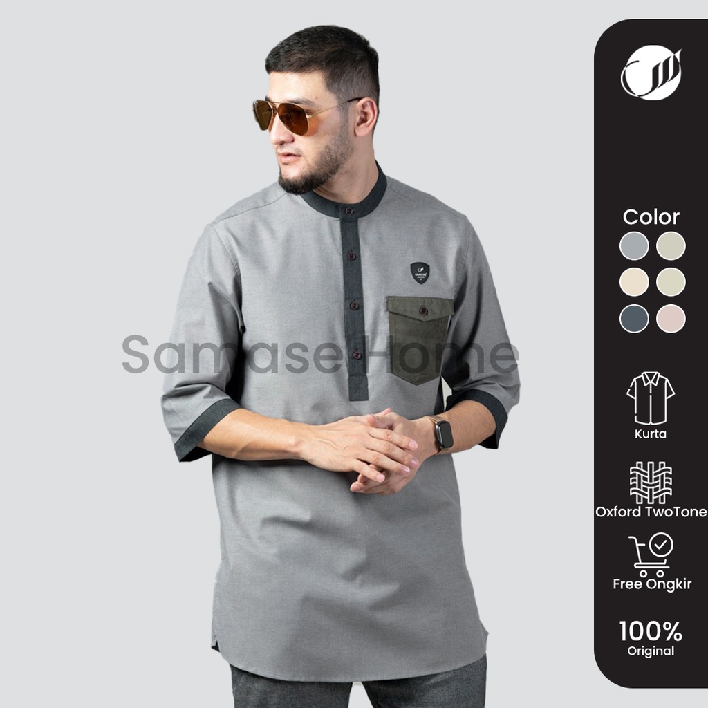 Jual SAMASE Casual Kurta 3/4 Pakaian muslim Baju koko Pria Dewasa