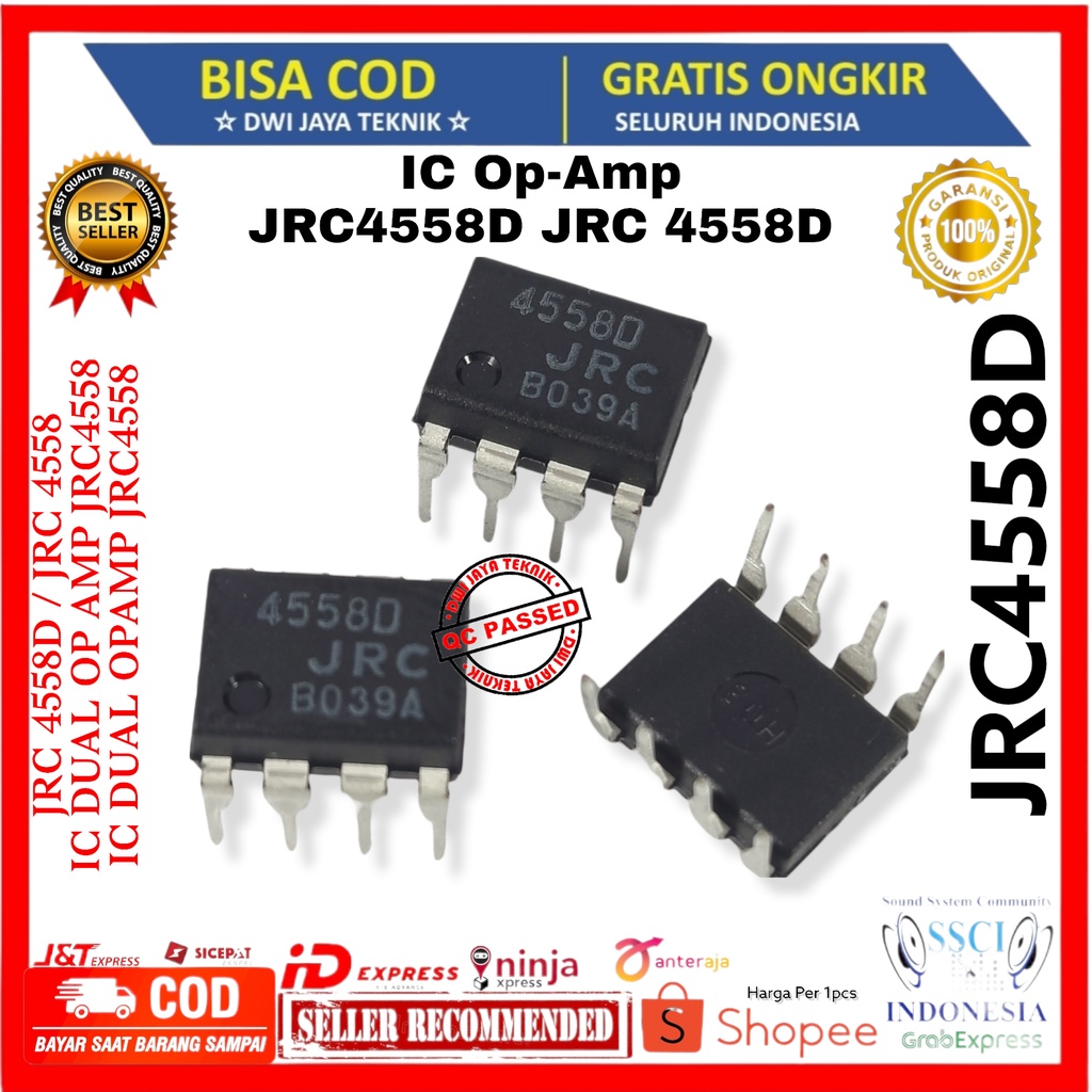Jual JRC 4558D / JRC 4558 / IC DUAL OP AMP JRC4558 / IC DUAL OPAMP ...