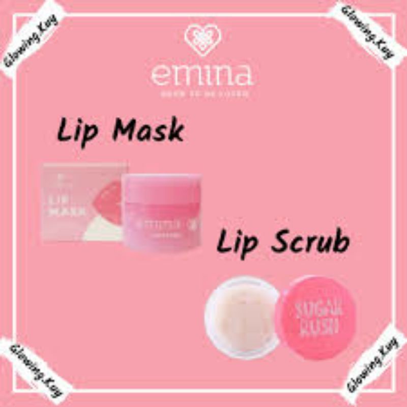 Jual EMINA Lip Mask, Lip Scrub Sugar Rush, Lip Balm Oh So Kiss Shopee