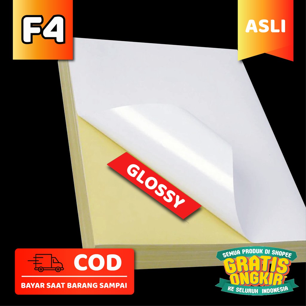 Jual Kertas Stiker Hvs F4 Glossy Anti Air Isi 30 Lembar Shopee Indonesia