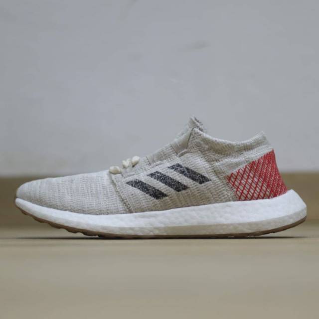 ADIDAS PUREBOOST GO WHITE RED LIST BLACK GUMSOLE BNWB SEPATU ADIDAS PURE BOOST ORIGINAL