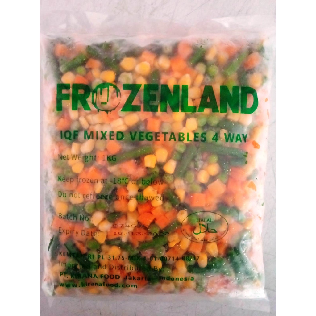 Jual Frozenland Mix Vegetables 1kg Shopee Indonesia