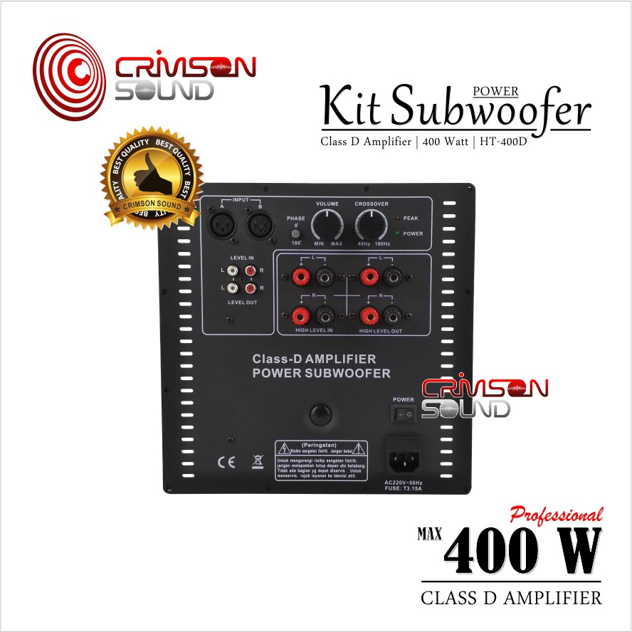 Jual POWER KIT SUBWOOFER AKTIF 400 Watt Class D HT-400D | Shopee Indonesia