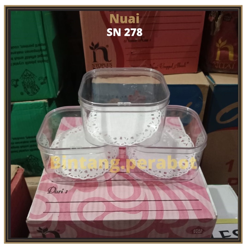 Jual Toples Dessert Box Toples Kue Kering Kotak Segi Nuai Sn 278 250 Gr Toples Mika 4943