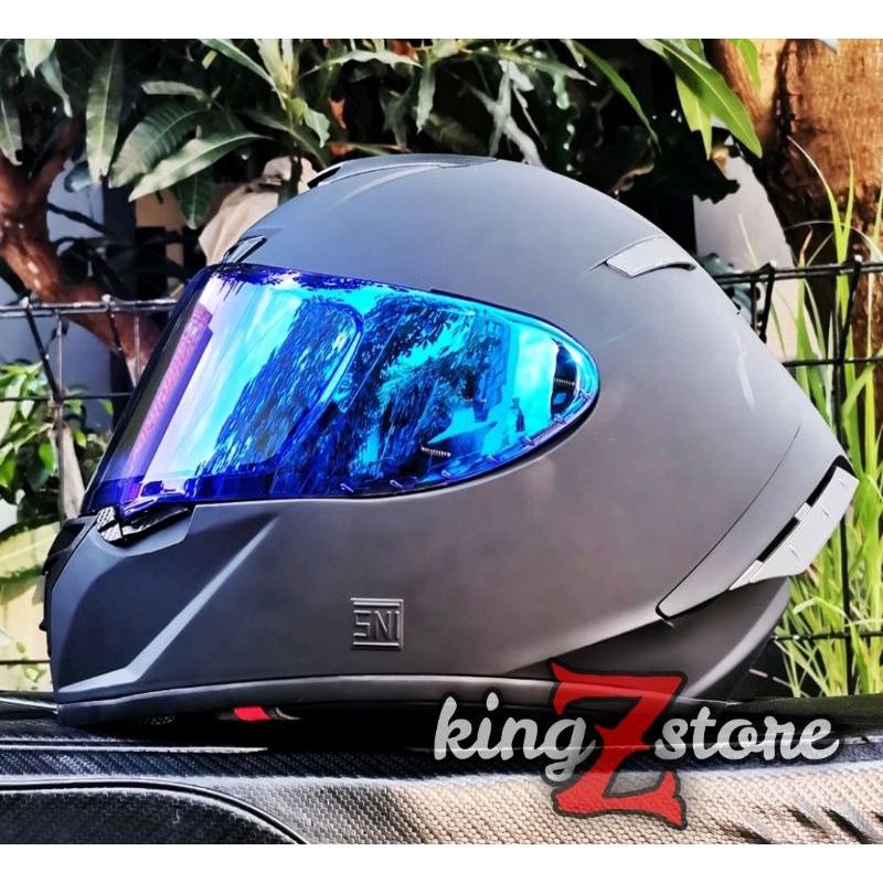 Jual HELM FULLFACE SCOTT RX-7 SOLID BLACK DOF VISOR IRIDIUM BLUE ...