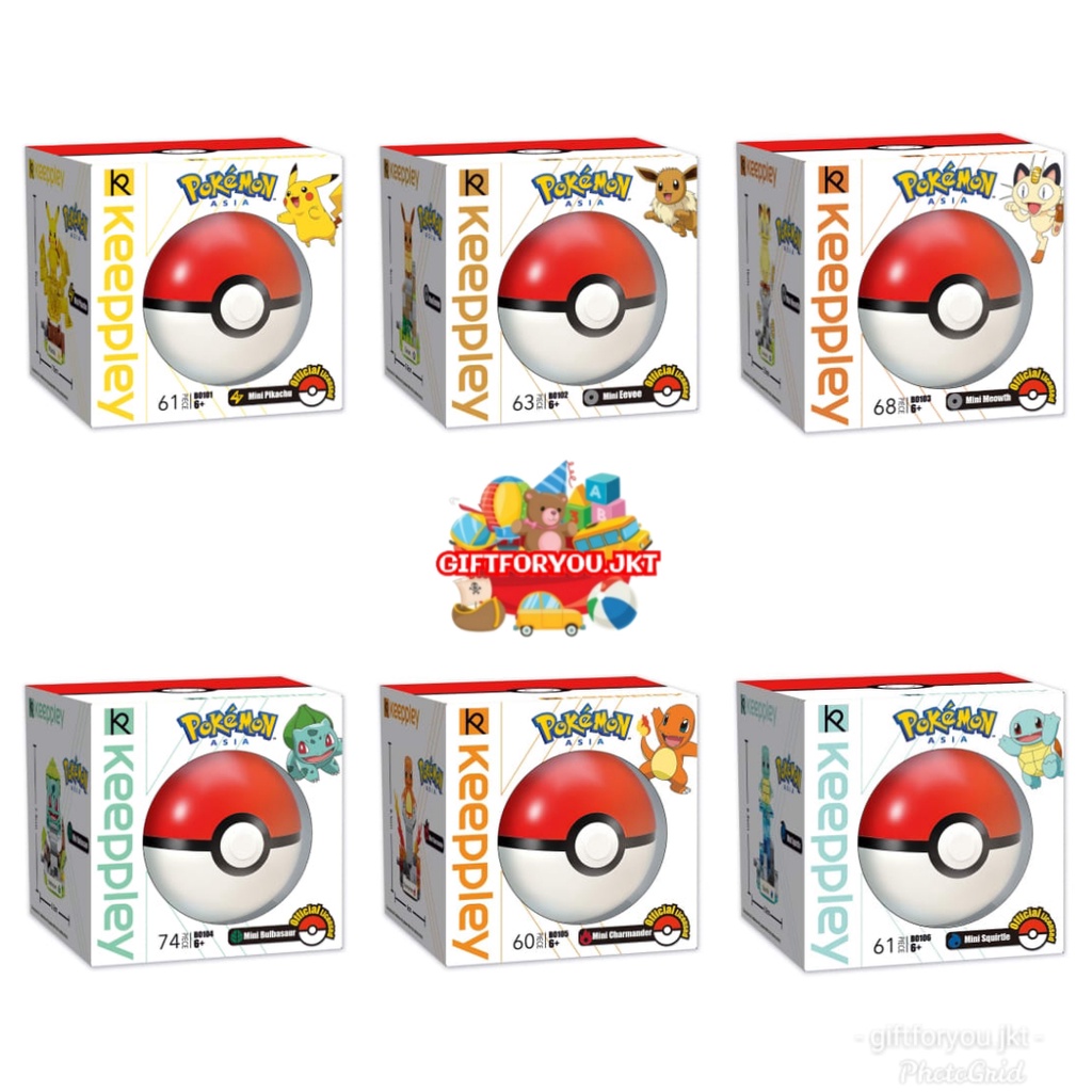 Jual Keppley Pokemon Poke Ball Pikachu Eevee Meowth Bulbasaur ...
