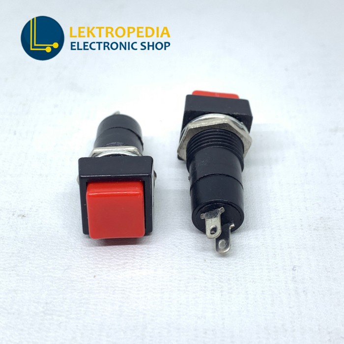 Jual Push on off Kotak 2p Merah Switch 2pin 2 pin kaki Persegi Saklar ...